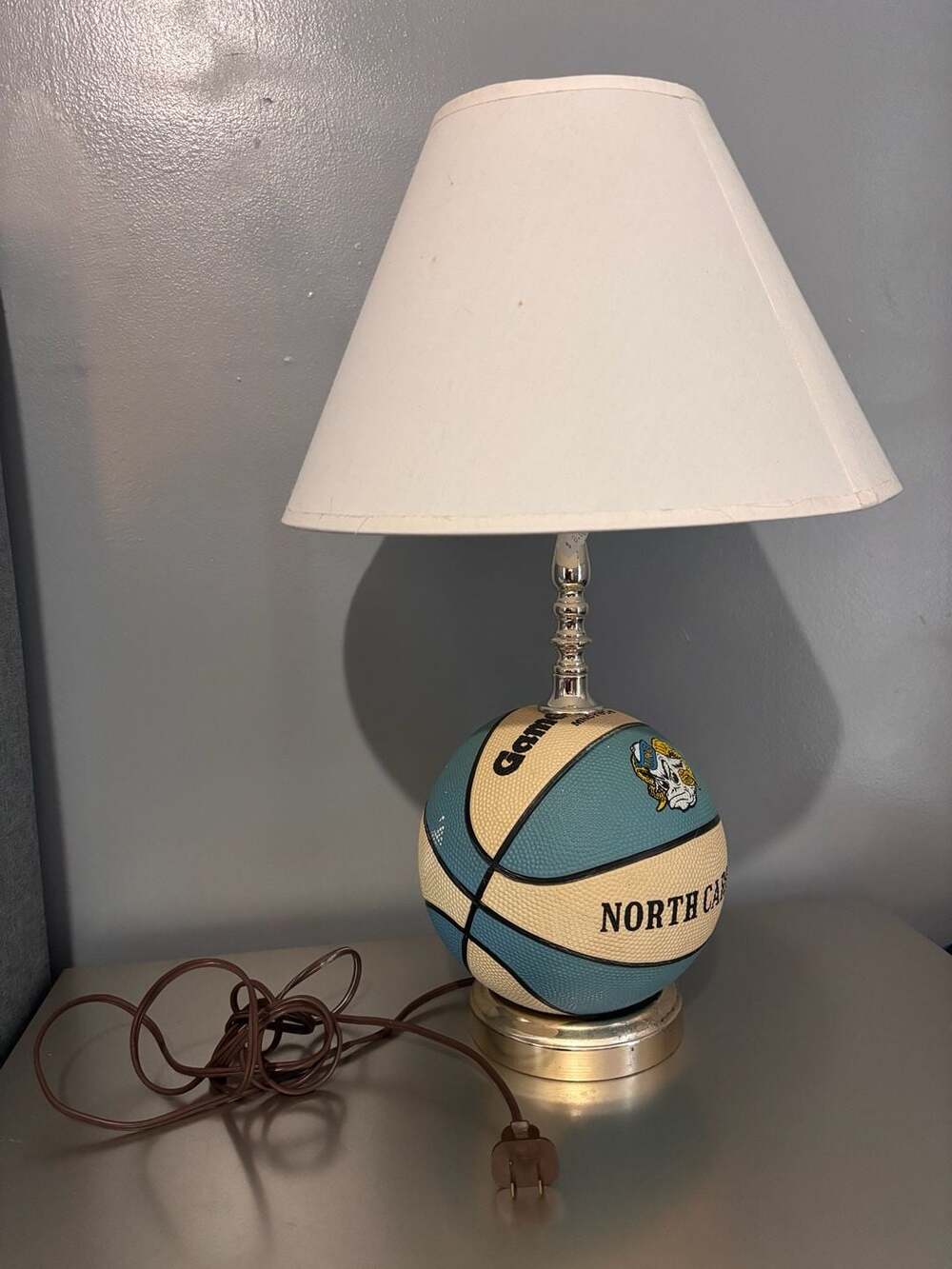 Vintage University of North Carolina Tar Heels Basketball Table Lamp